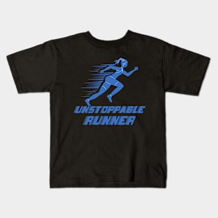unstoppable runner girl Kids T-Shirt